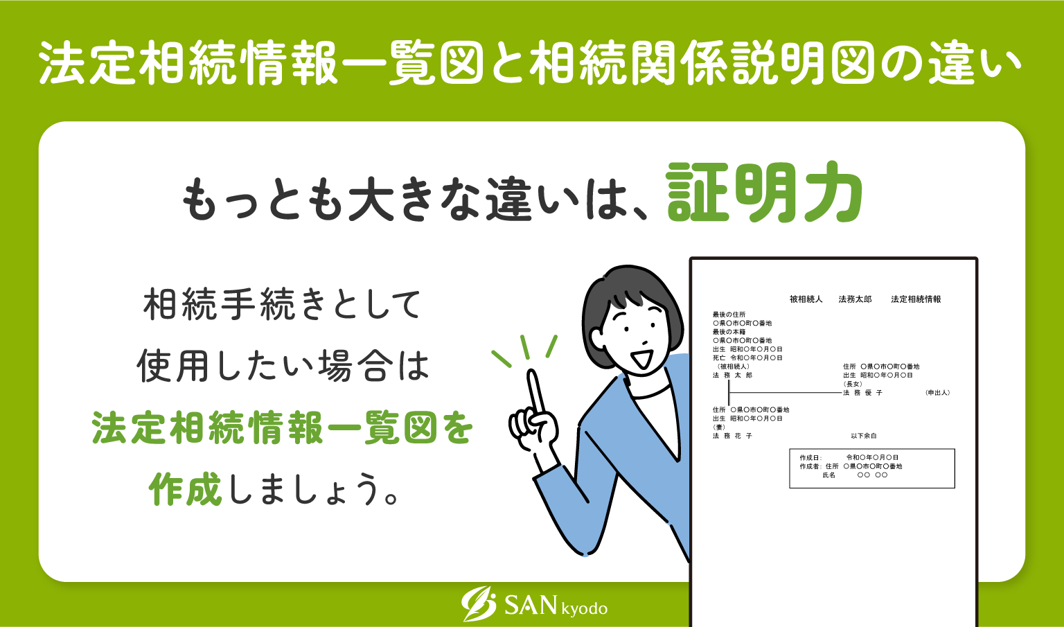 法定相続情報一覧図と相続関係説明図の違い