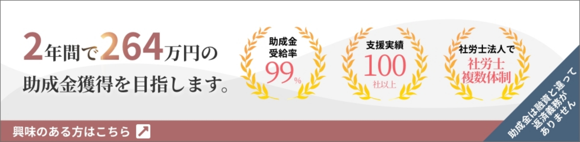 2年間で264万円の助成金獲得を目指します。