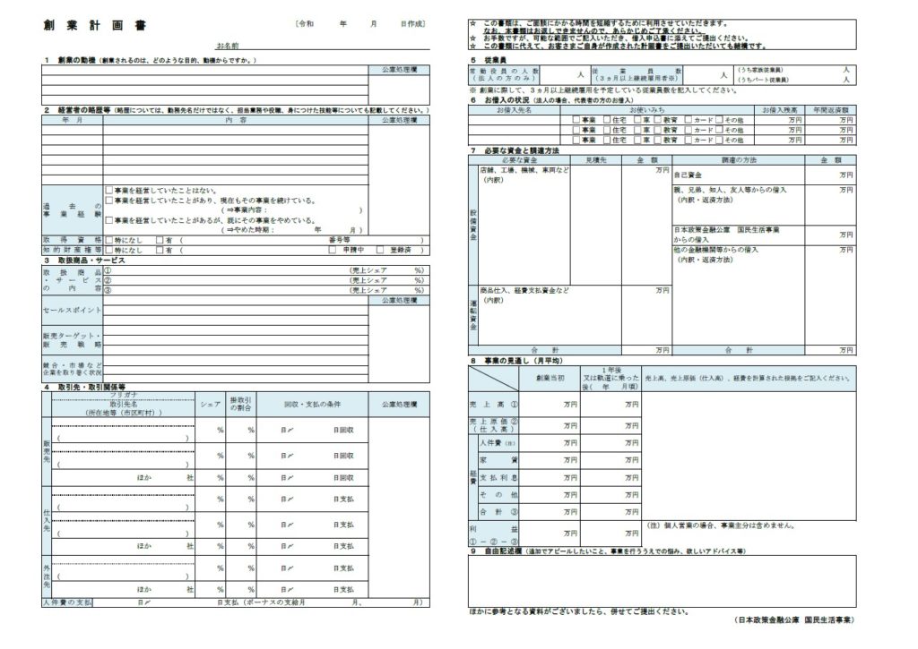 《美品》《送料無料》⭐︎公庫から5000万円を事業計画書の作り方♪⭐︎