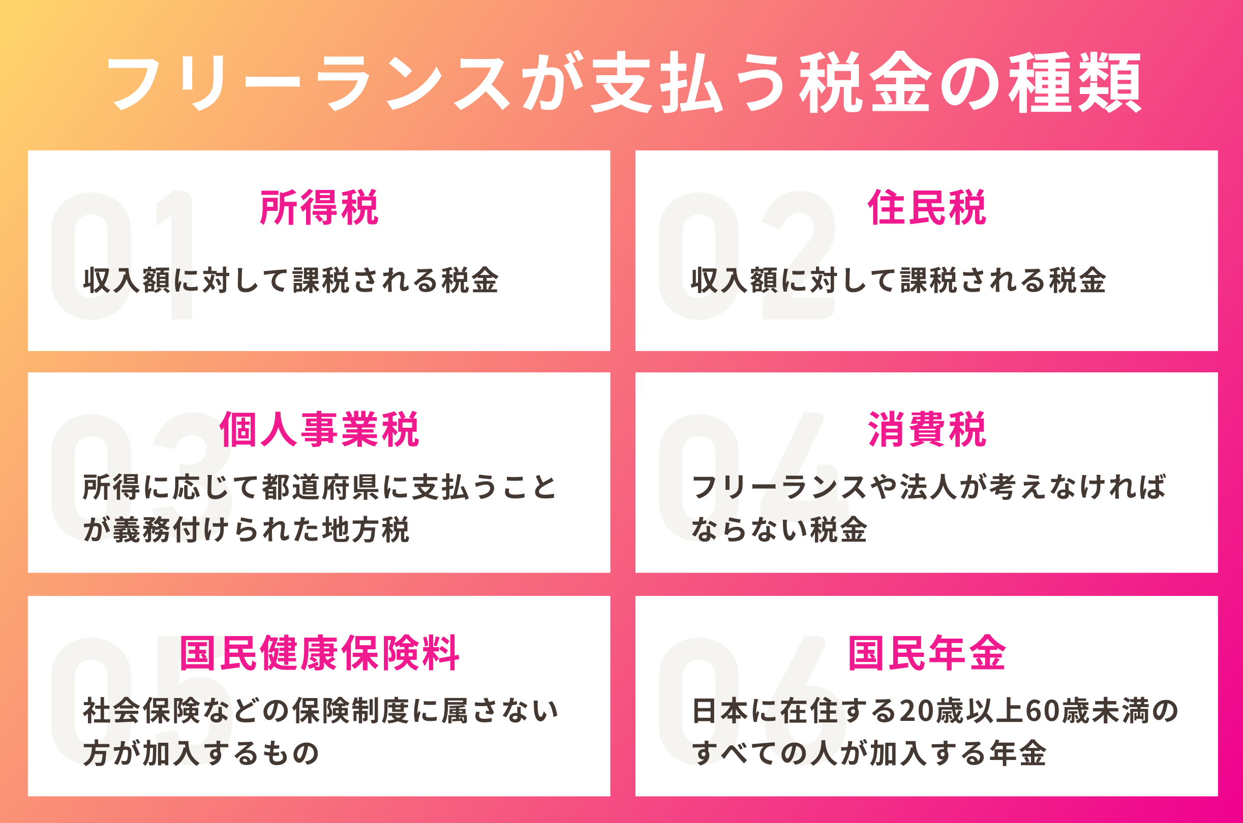 フリーランス・個人事業主が支払う税金の種類と節税方法を解説【税理士監修】 | sankyodo税理士法人グループ（サン共同税理士法人）